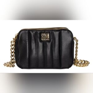 Steve Madden Black and Gold Crossbody Bag with Chain Strap